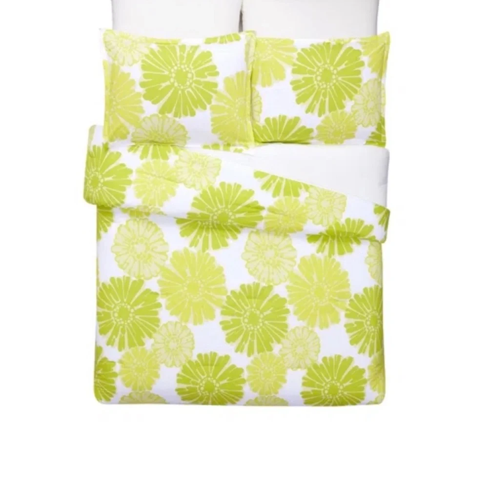 Trina Turk Yellow and White Floral 3 piece Comforter Set